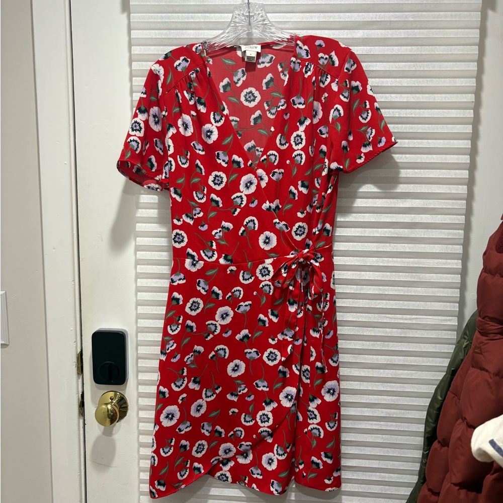 J. Crew Red Floral Mini Dress